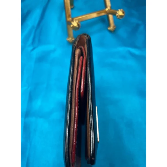 Men's Burberry Black Label Wallet Black Leather Exterior Brown and Red Interior - Picture 9 of 12